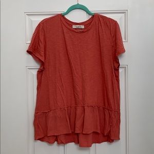 LOFT Mixed Media Peplum Top